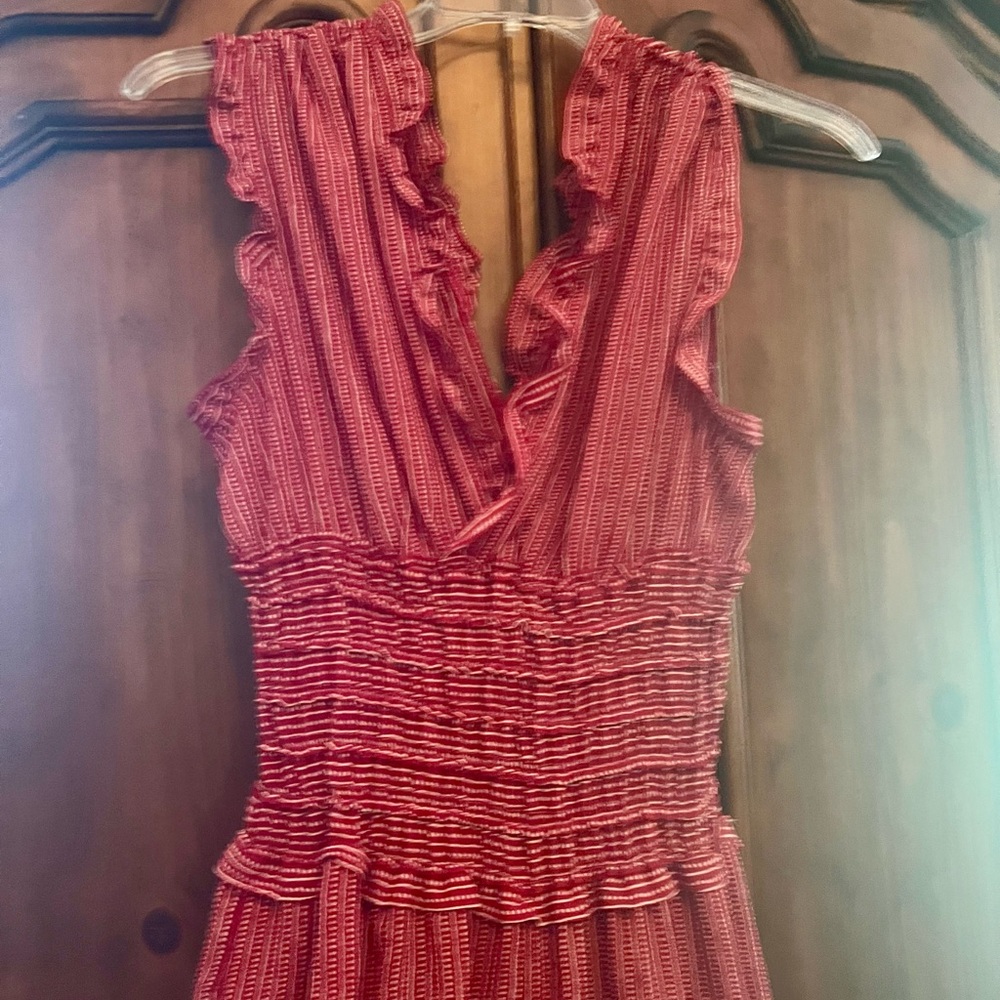 Red Sleeveless Ruffled Romper